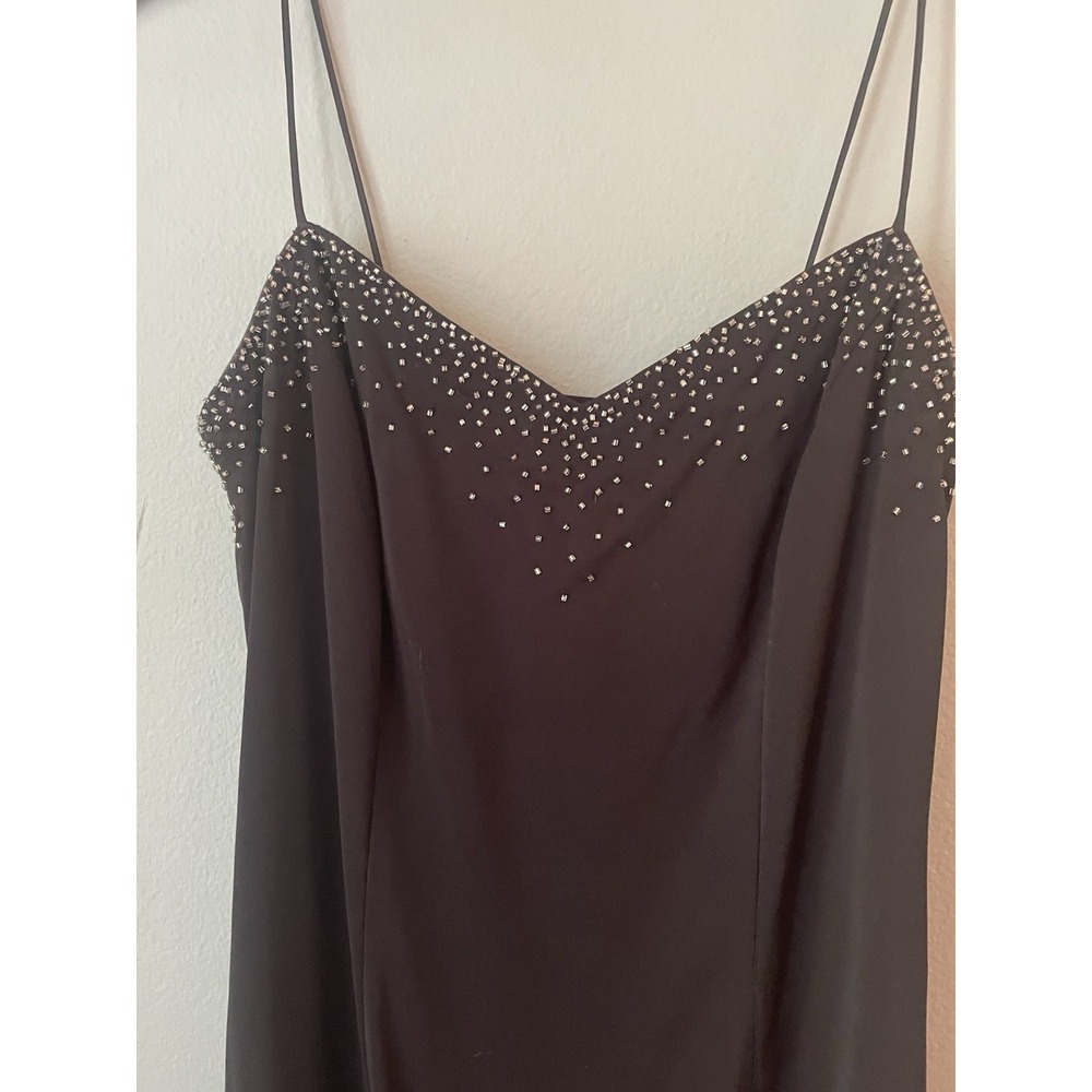 DAVE & JOHNNY By Laura Ryner Vtg Bead  Whimsy Mesh Black Gown Dress Sz‎ 7/8